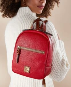 Pebble Grain Small Ronnie Backpack Midnight Blue -Dooney & Bourke R1872 ILD lifestyle 1