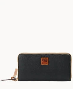 Pebble Grain Large Zip Around Wristlet Midnight Blue -Dooney & Bourke W0126G 9PBLPAKR