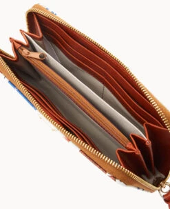 MLB Blue Jays Large Zip Around Wristlet BLUE JAYS -Dooney & Bourke W0126G QUMWPATNBJAY ALT2