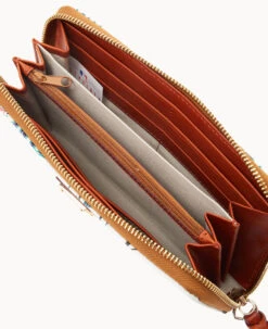 MLB Mariners Large Zip Around Wristlet MARINERS -Dooney & Bourke W0126G QUMWPATNMRNR ALT2