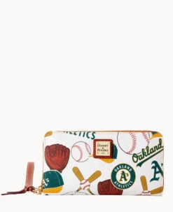 MLB Athletics Large Zip Around Wristlet ATHLETICS