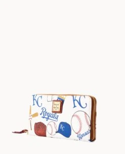 MLB Royals Large Zip Around Wristlet Royals 12 MLB Royals Large Zip Around Wristlet Royals -Dooney & Bourke W0126G QUMWPATNRYLS ALT1 1