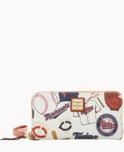MLB Twins Large Zip Around Wristlet TWINS 11 MLB Twins Large Zip Around Wristlet TWINS -Dooney & Bourke W0126G QUMWPATNTWNS 1
