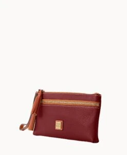 Pebble Grain Double Zip Wristlet Wine 24 Pebble Grain Double Zip Wristlet Wine -Dooney & Bourke W0174G AWWNPATN ALT1 1