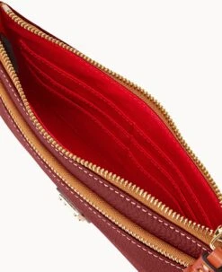 Pebble Grain Double Zip Wristlet Wine 25 Pebble Grain Double Zip Wristlet Wine -Dooney & Bourke W0174G AWWNPATN ALT2 1