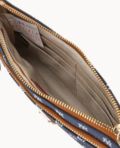 MLB Yankees Double Zip Wristlet New York Yankees -Dooney & Bourke W0174G MJNVPATNYANK ALT2