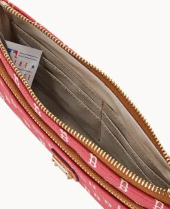 MLB Red Sox Double Zip Wristlet Boston Red Sox -Dooney & Bourke W0174G MJRDPATNRDSX ALT2 1