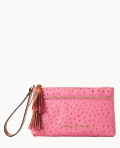 Ostrich Double Zip Wristlet Black -Dooney & Bourke W0174G OTHPPATN