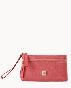 Saffiano Double Zip Wristlet Tomato -Dooney & Bourke W0174G SIBZSIBZ