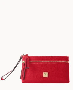 Saffiano Double Zip Wristlet Tomato -Dooney & Bourke W0174G SIRDSIRD