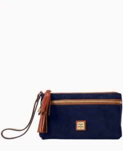 Suede Double Zip Wristlet Chamois -Dooney & Bourke W0174G SUNVPATN