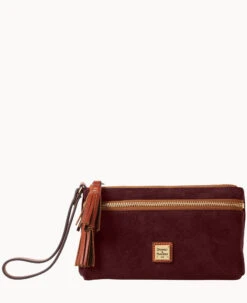 Suede Double Zip Wristlet Chamois -Dooney & Bourke W0174G SUWNPATN
