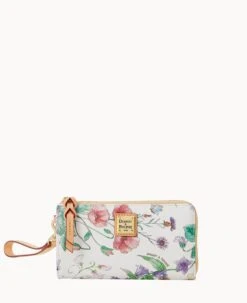 Botanical Collection Folded Zip Wristlet White 10 Botanical Collection Folded Zip Wristlet White -Dooney & Bourke W0177G BZWHSVNA 1