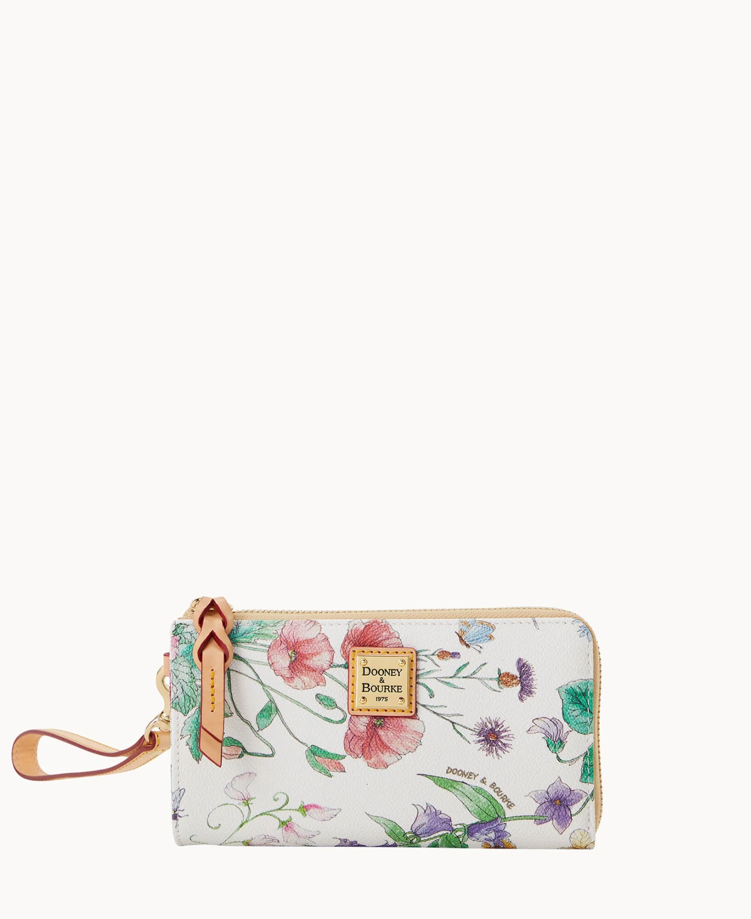 Botanical Collection Folded Zip Wristlet White 4 Botanical Collection Folded Zip Wristlet White - Image 4