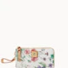 Botanical Collection Folded Zip Wristlet White