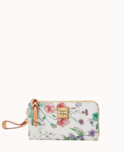 Botanical Collection Folded Zip Wristlet White 13 Botanical Collection Folded Zip Wristlet White -Dooney & Bourke W0177G BZWHSVNA 2