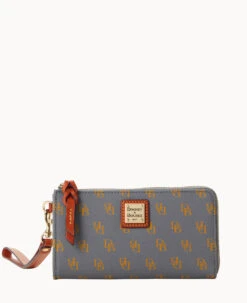 Gretta Folded Zip Wristlet Bone -Dooney & Bourke W0177G NGSLPATN