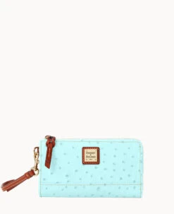 Ostrich Folded Zip Wristlet Cognac -Dooney & Bourke W0177G OT9PPATN