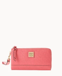 Saffiano Folded Zip Wristlet Black -Dooney & Bourke W0177G SIBZSIBZ