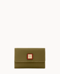 Pebble Grain Flap Wallet Plum Wine -Dooney & Bourke W0195G AWOLPATN