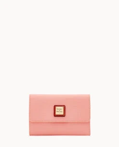 Pebble Grain Flap Wallet Plum Wine -Dooney & Bourke W0195G AWQLPATN