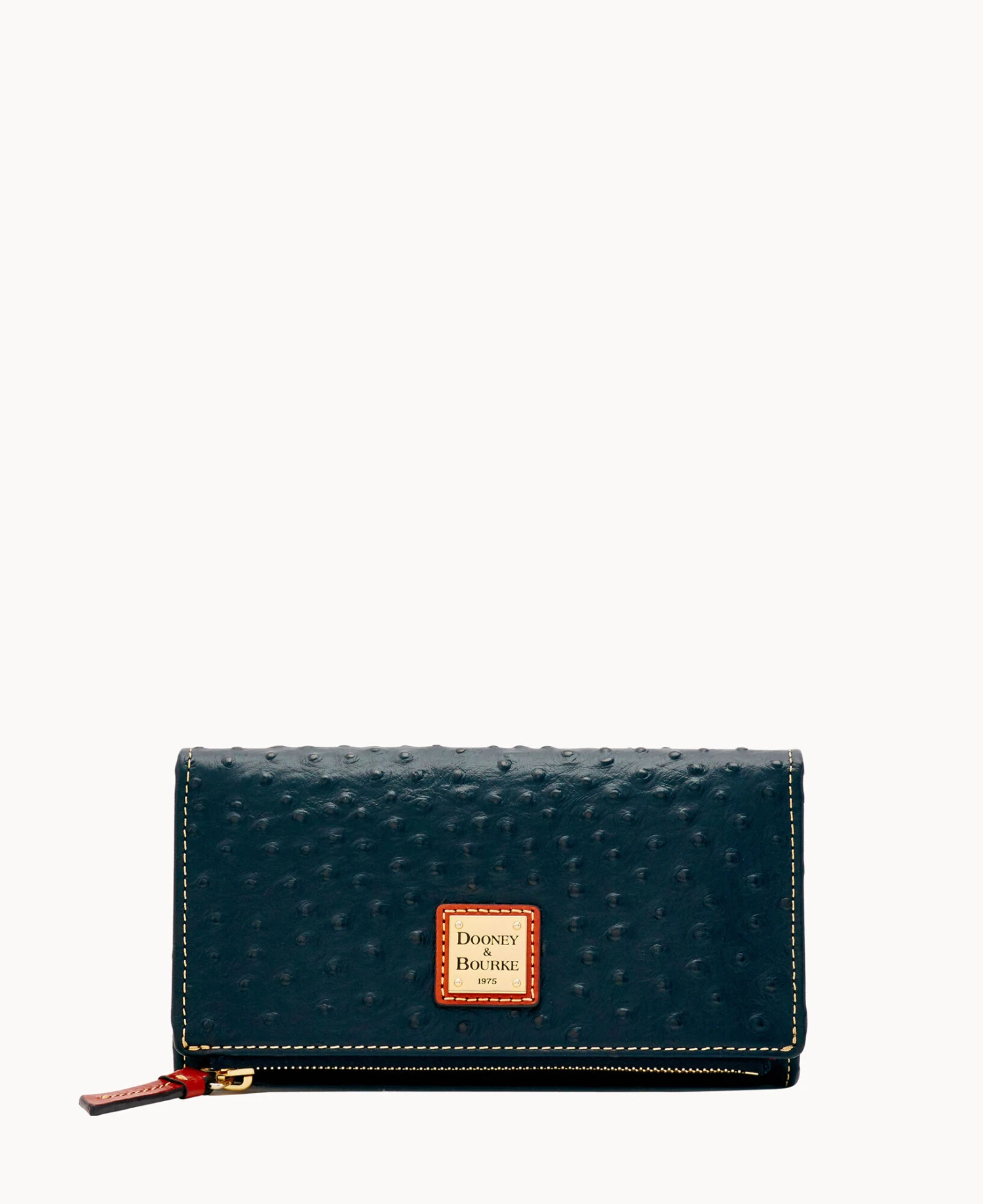 Ostrich Foldover Wallet Grey Tan 19 Ostrich Foldover Wallet Grey Tan - Image 19