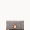Ostrich Foldover Wallet Grey Tan