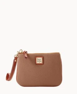 Pebble Grain Stadium Wristlet French Caramel 31 Pebble Grain Stadium Wristlet French Caramel -Dooney & Bourke W0279G AWSDPATNLING