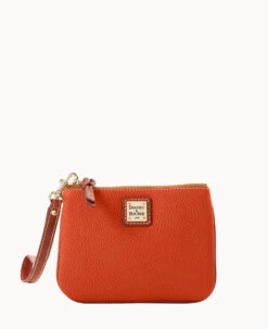 Pebble Grain Stadium Wristlet French Caramel 34 Pebble Grain Stadium Wristlet French Caramel -Dooney & Bourke W0279G AWZCPATNLING