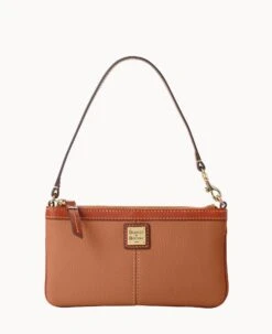 Pebble Grain Large Slim Wristlet Black 36 Pebble Grain Large Slim Wristlet Black -Dooney & Bourke W0312G AWCAPATN