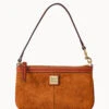 Suede Large Slim Wristlet Amber