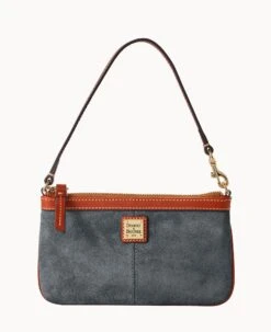Suede Large Slim Wristlet Amber -Dooney & Bourke W0312G SUSMPATN