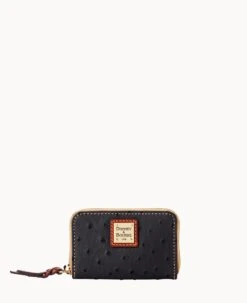 Ostrich Large Zip Around Credit Card Case Black 29 Ostrich Large Zip Around Credit Card Case Black -Dooney & Bourke W0322G OTBLPAKR