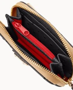 Ostrich Large Zip Around Credit Card Case Black 25 Ostrich Large Zip Around Credit Card Case Black -Dooney & Bourke W0322G OTBLPATN ALT2 1