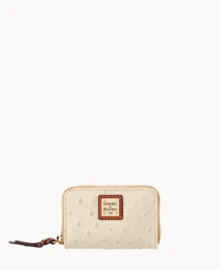 Ostrich Large Zip Around Credit Card Case Black 32 Ostrich Large Zip Around Credit Card Case Black -Dooney & Bourke W0322G OTBOPATN