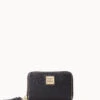 Saffiano Large Zip Around Credit Card Case Black