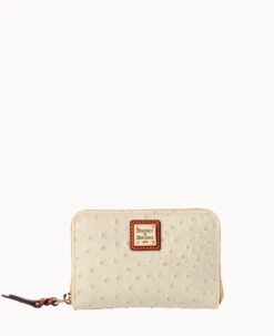 Ostrich Medium Zip Around Wallet Black 26 Ostrich Medium Zip Around Wallet Black -Dooney & Bourke W0323G OTBOPATN