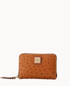 Ostrich Medium Zip Around Wallet Black 27 Ostrich Medium Zip Around Wallet Black -Dooney & Bourke W0323G OTCAPATN