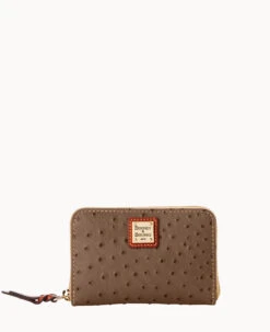 Ostrich Medium Zip Around Wallet Black 29 Ostrich Medium Zip Around Wallet Black -Dooney & Bourke W0323G OTMSPATN