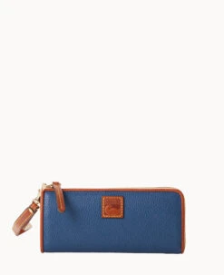 Pebble Grain Zip Clutch Wristlet Midnight Blue -Dooney & Bourke W0324G 9PJEPAKR