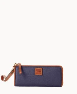 Pebble Grain Zip Clutch Wristlet Midnight Blue -Dooney & Bourke W0324G 9PMDPAKR 1
