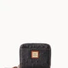 Ostrich Small Zip Around Wallet Black