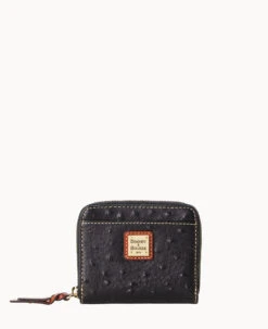 Ostrich Small Zip Around Wallet Black 24 Ostrich Small Zip Around Wallet Black -Dooney & Bourke W0329G OTBLPATN 2