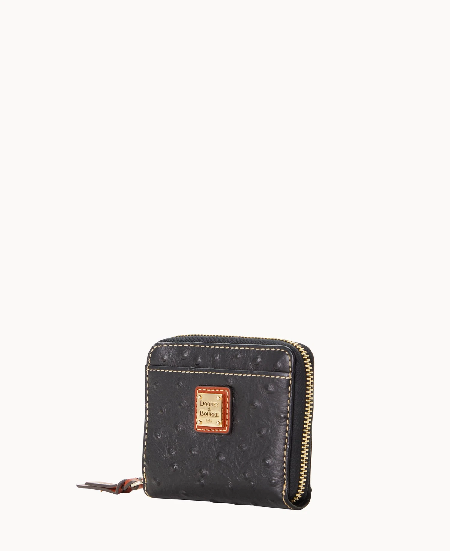 Ostrich Small Zip Around Wallet Black 6 Ostrich Small Zip Around Wallet Black - Image 6