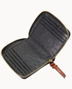 Ostrich Small Zip Around Wallet Black 20 Ostrich Small Zip Around Wallet Black -Dooney & Bourke W0329G OTBLPATN ALT2 1