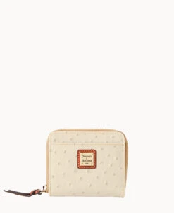 Ostrich Small Zip Around Wallet Black 25 Ostrich Small Zip Around Wallet Black -Dooney & Bourke W0329G OTBOPATN