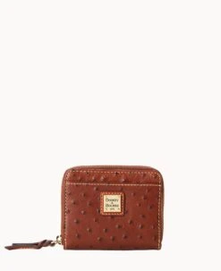 Ostrich Small Zip Around Wallet Black 23 Ostrich Small Zip Around Wallet Black -Dooney & Bourke W0329G OTCGPATN