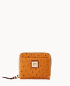 Ostrich Small Zip Around Wallet Black 26 Ostrich Small Zip Around Wallet Black -Dooney & Bourke W0329G OTTNPATN