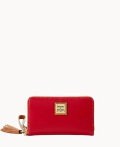Wexford Leather Zip Around Wristlet Red -Dooney & Bourke W0337G JKRDPANA 1