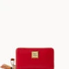 Wexford Leather Zip Around Wristlet Red
